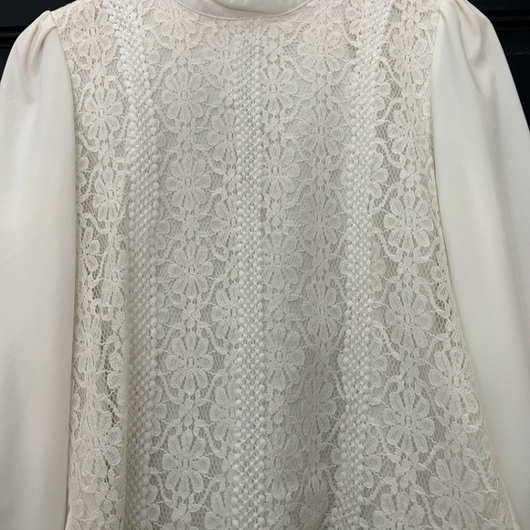 Women’s White Top Cottagecore Prairie Romantic Lacy Grandmacore Western Sz Small - Picture 4 of 12